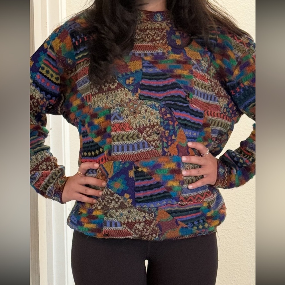 Missoni Multicolor Patchwork Crewneck Sweater Vin… - image 1